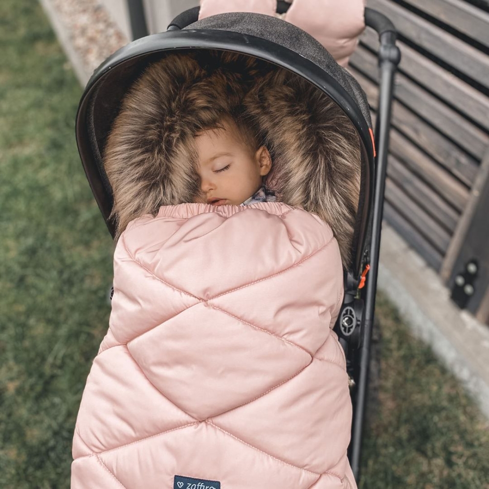 Adjustable footmuff with bag GrowUP Aspen 0-36m baby pink