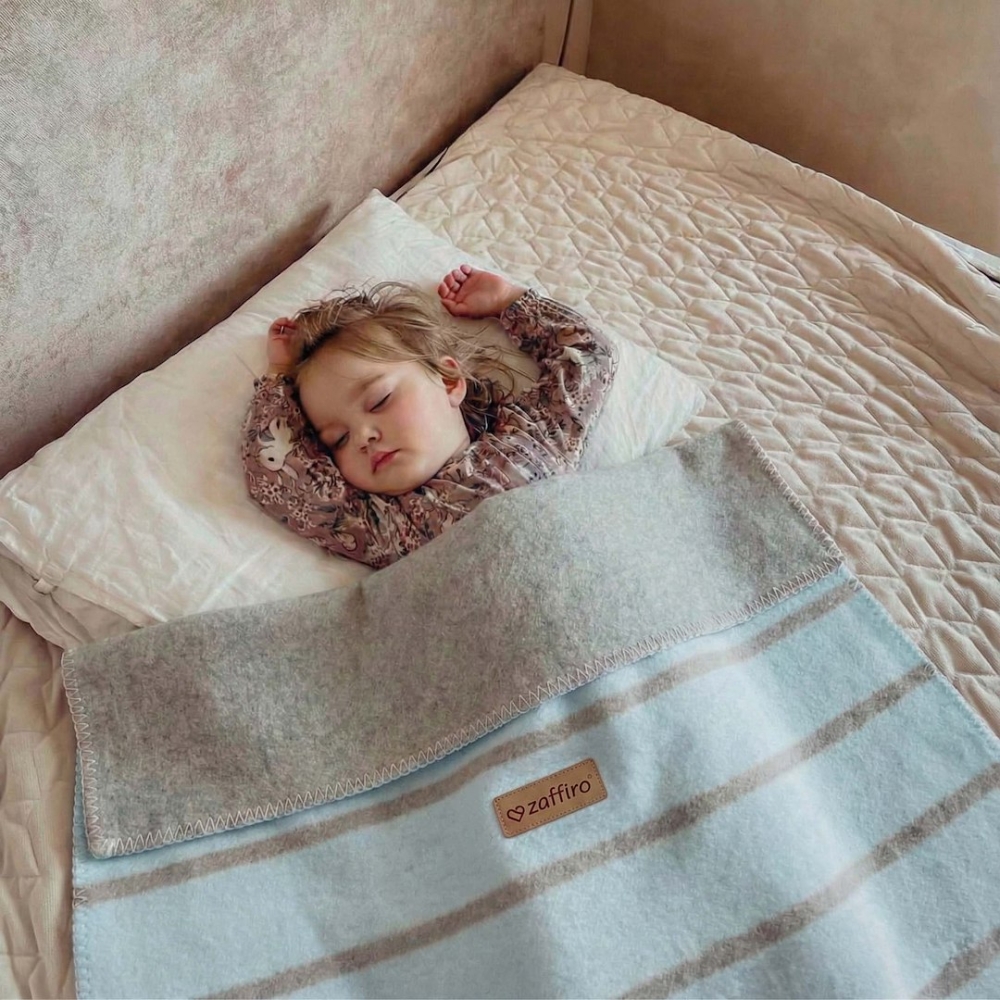 Cotton blanket Alba 75x100cm baby blue