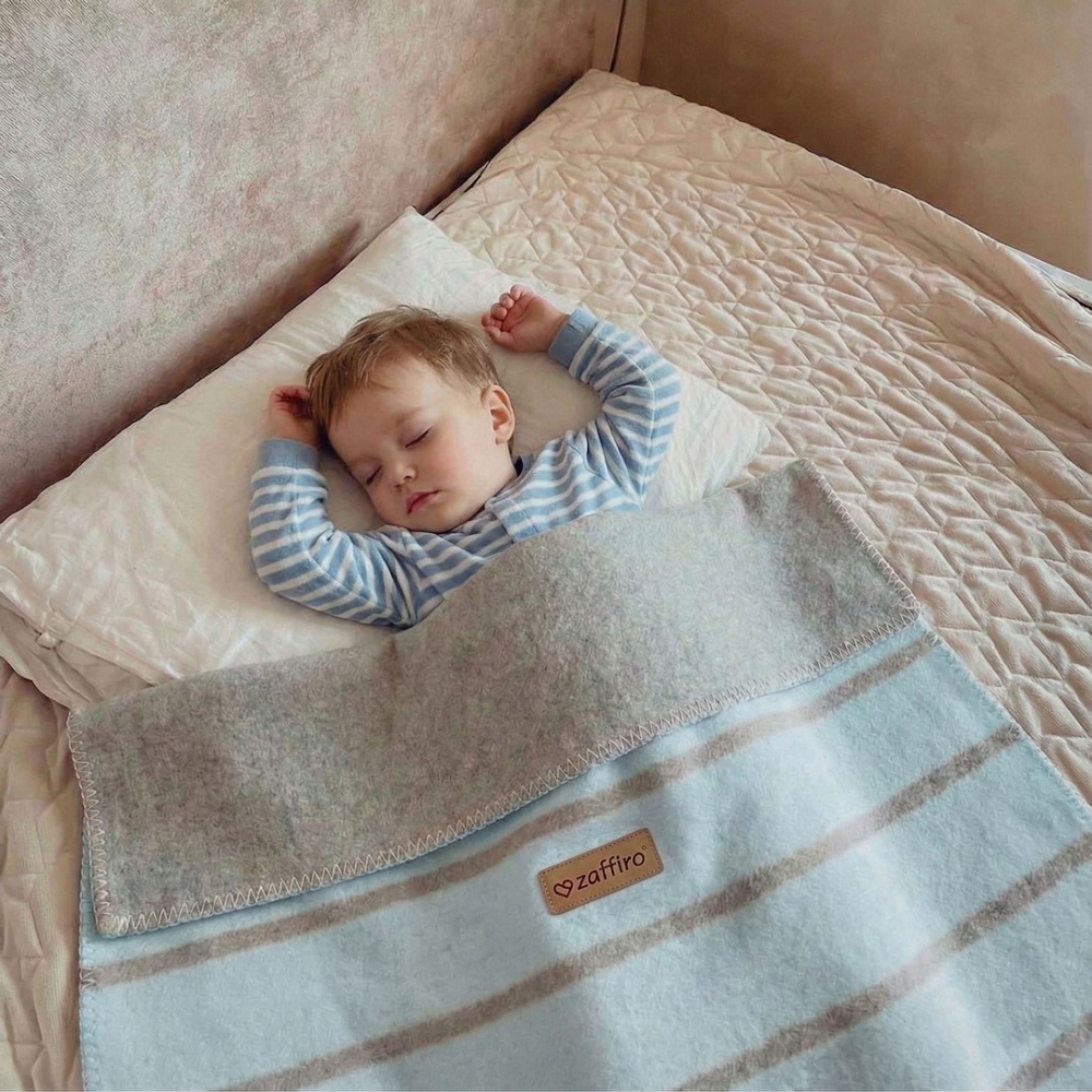 Cotton blanket Alba 75x100cm baby blue