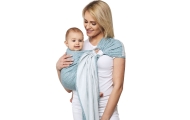 Sling with ring HugMe Leaves 70x195cm mint