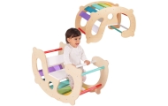 WOOPIE GREEN Wooden Rainbow Rocker and Bridge 2-in-1 Montessori FSC					