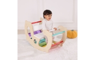 WOOPIE GREEN Wooden Rainbow Rocker and Bridge 2-in-1 Montessori FSC					