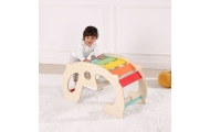 WOOPIE GREEN Wooden Rainbow Rocker and Bridge 2-in-1 Montessori FSC					