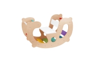 WOOPIE GREEN Wooden Rainbow Rocker and Bridge 2-in-1 Montessori FSC					