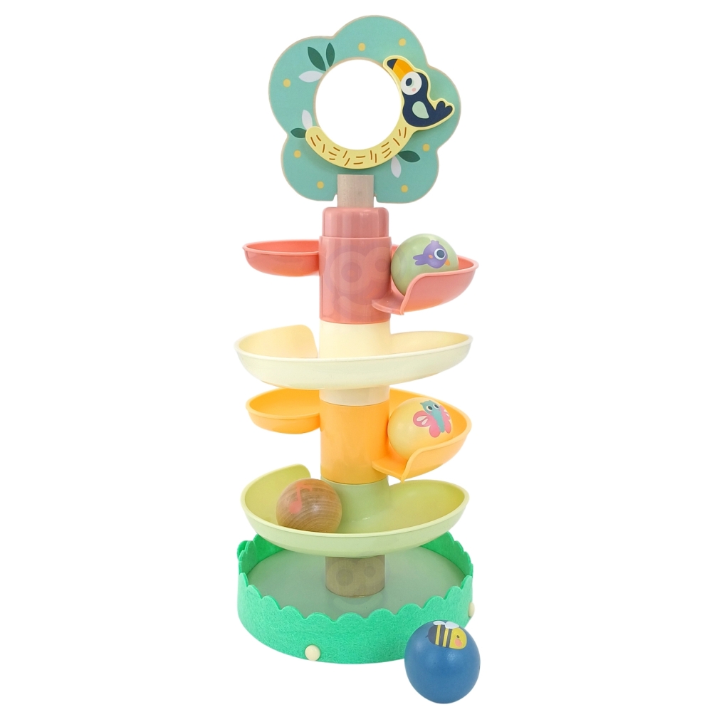 WOOPIE GREEN Wooden Ball Track Sensory Educational 6 pcs. 