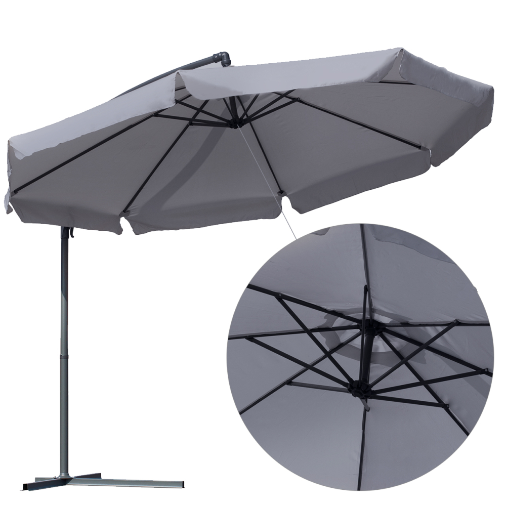 Parasol Ogrodowy SOLARO GRAY + pokrowiec