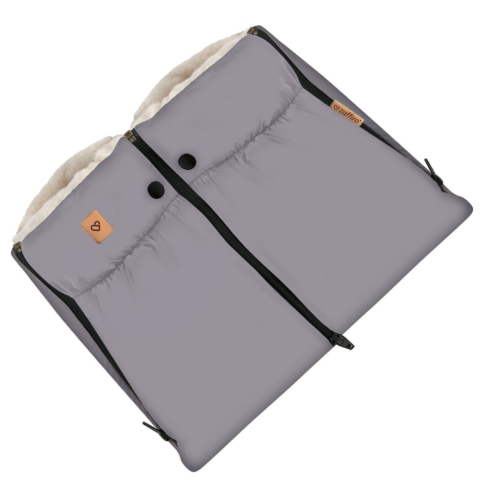 Two-parts hand muffs Aspen steel grey
