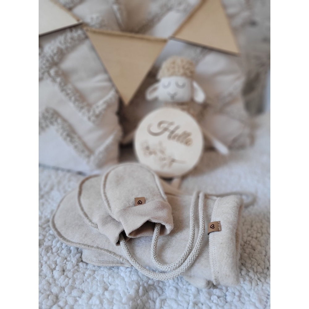 Wool kiddy hand muff Sierra 0-12m beige