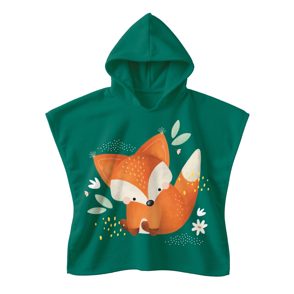 Okrycie kąpielowe z kapturem 100% cotton Lisek