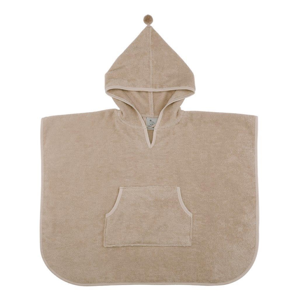 Ponczo kąpielowe, okrycie z kapturem Oak Beige