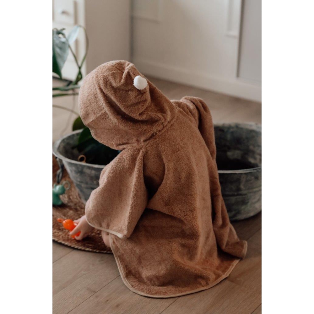 Ponczo kąpielowe, okrycie z kapturem Oak Beige