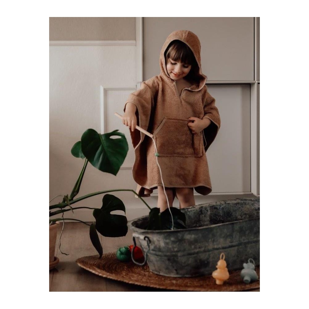 Ponczo kąpielowe, okrycie z kapturem Oak Beige