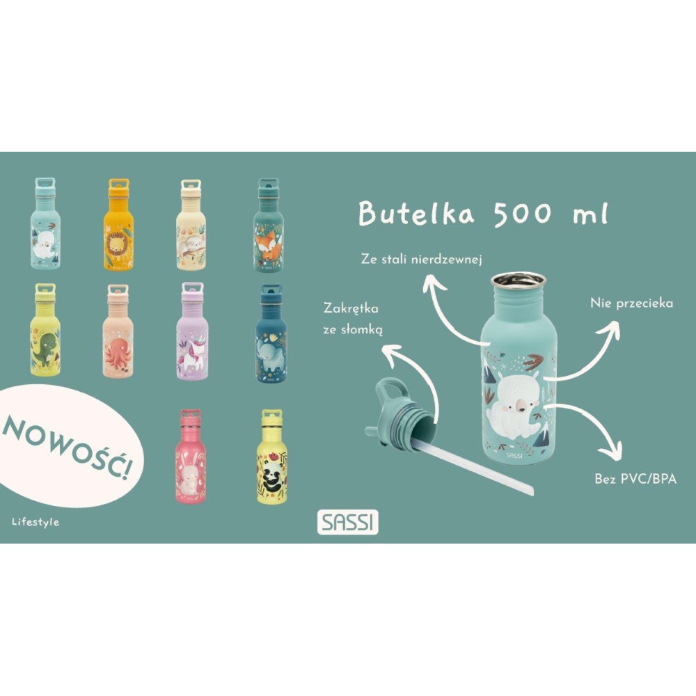 Butelka na wodę bidon 500 ml Panda SASSI