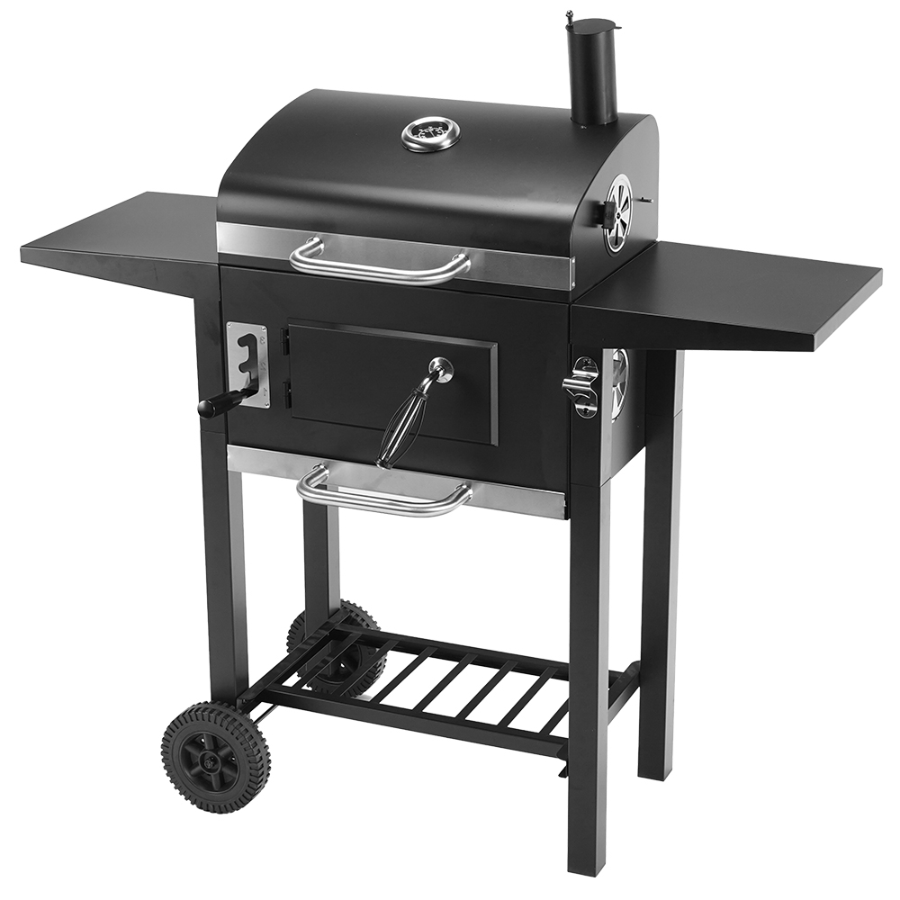Sodo anglies kepsninė su dangčiu, ketaus grotelėmis ir reguliuojamu dangčiu Curron Grill ChimneyBend GM13000 + dėklas-Namai, lai