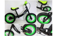 Rowerek biegowy R3 zielono-czarny R-Sport 12'' hamulec, dzwonek
