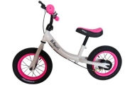 Rowerek biegowy R3 różowo-biały R-Sport 12'' hamulec, dzwonek