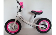 Rowerek biegowy R3 różowo-biały R-Sport 12'' hamulec, dzwonek