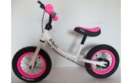Rowerek biegowy R3 różowo-biały R-Sport 12'' hamulec, dzwonek