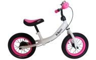 Rowerek biegowy R3 różowo-biały R-Sport 12'' hamulec, dzwonek