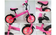 Rowerek biegowy R9 różowy z R-Sport 12'' hamulec, dzwonek