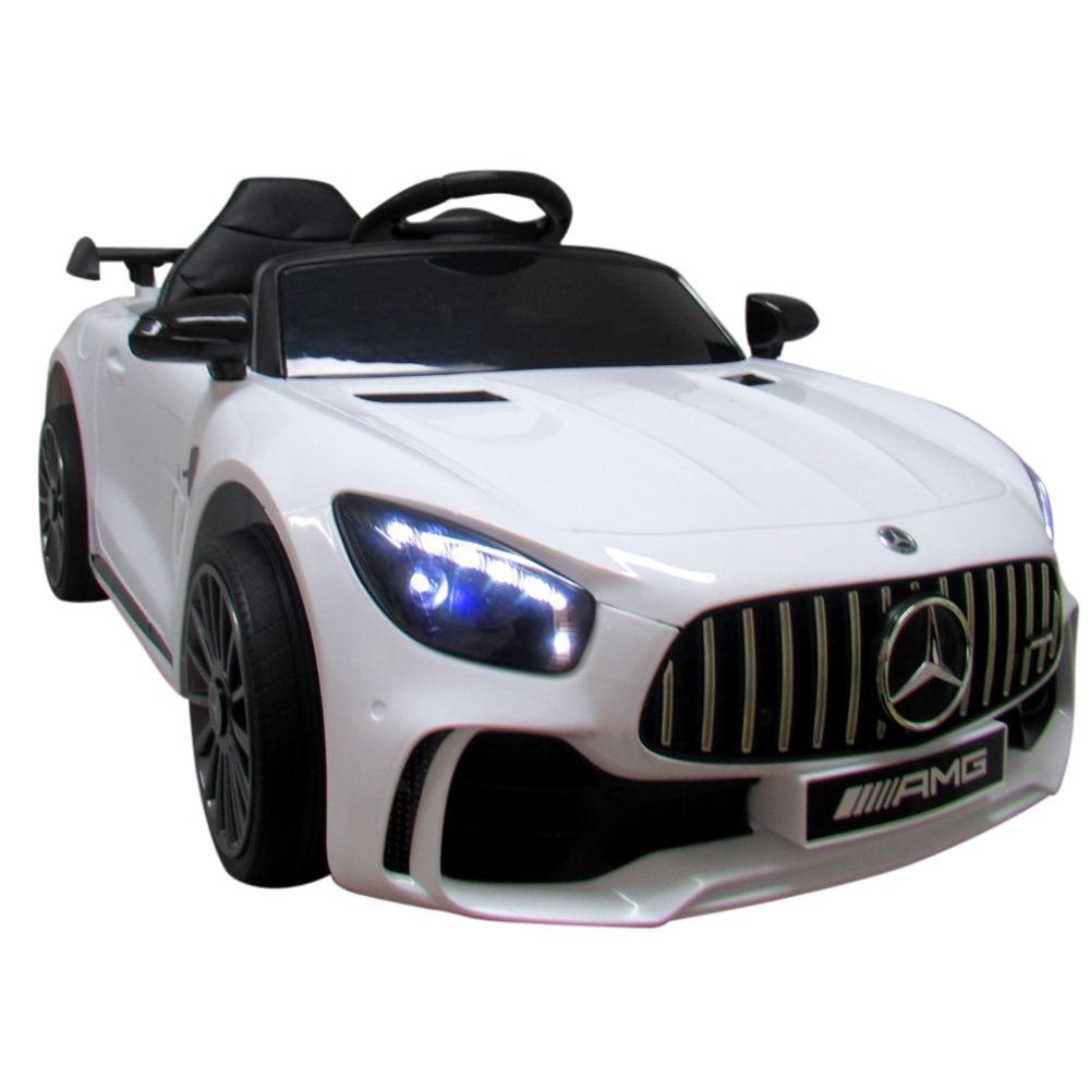 Elektromobilis Mercedes GTR-S, White-Elektromobiliai vaikams, Mašinos-e-vaikas