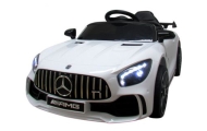Mercedes GTR-S biały Miękkie koła Eva, miękki fotelik Licencja Akumulator litowo-jonowy