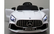 Mercedes GTR-S biały Miękkie koła Eva, miękki fotelik Licencja Akumulator litowo-jonowy