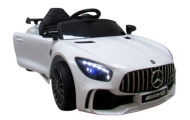 Mercedes GTR-S biały Miękkie koła Eva, miękki fotelik Licencja Akumulator litowo-jonowy