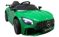 Mercedes GTR-S zielony  Miękkie koła Eva, miękki fotelik Licencja Akumulator litowo-jonowy