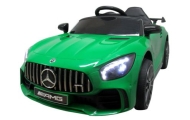 Mercedes GTR-S zielony  Miękkie koła Eva, miękki fotelik Licencja Akumulator litowo-jonowy
