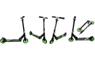 Didelis paspirtukas H7 JUODAS-ŽALAS Sulankstomas R-Sport, 145 mm ratai, iki 100 kg-Judėjimui, Paspirtukai vaikams-e-vaikas