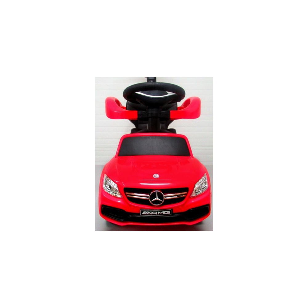 Paspiriama mašinėlė Mercedes AMG C63 su muzika, raudona-Judėjimui, Paspiriamosios mašinėlės ir jų priedai, Paspiriamos mašinėlės