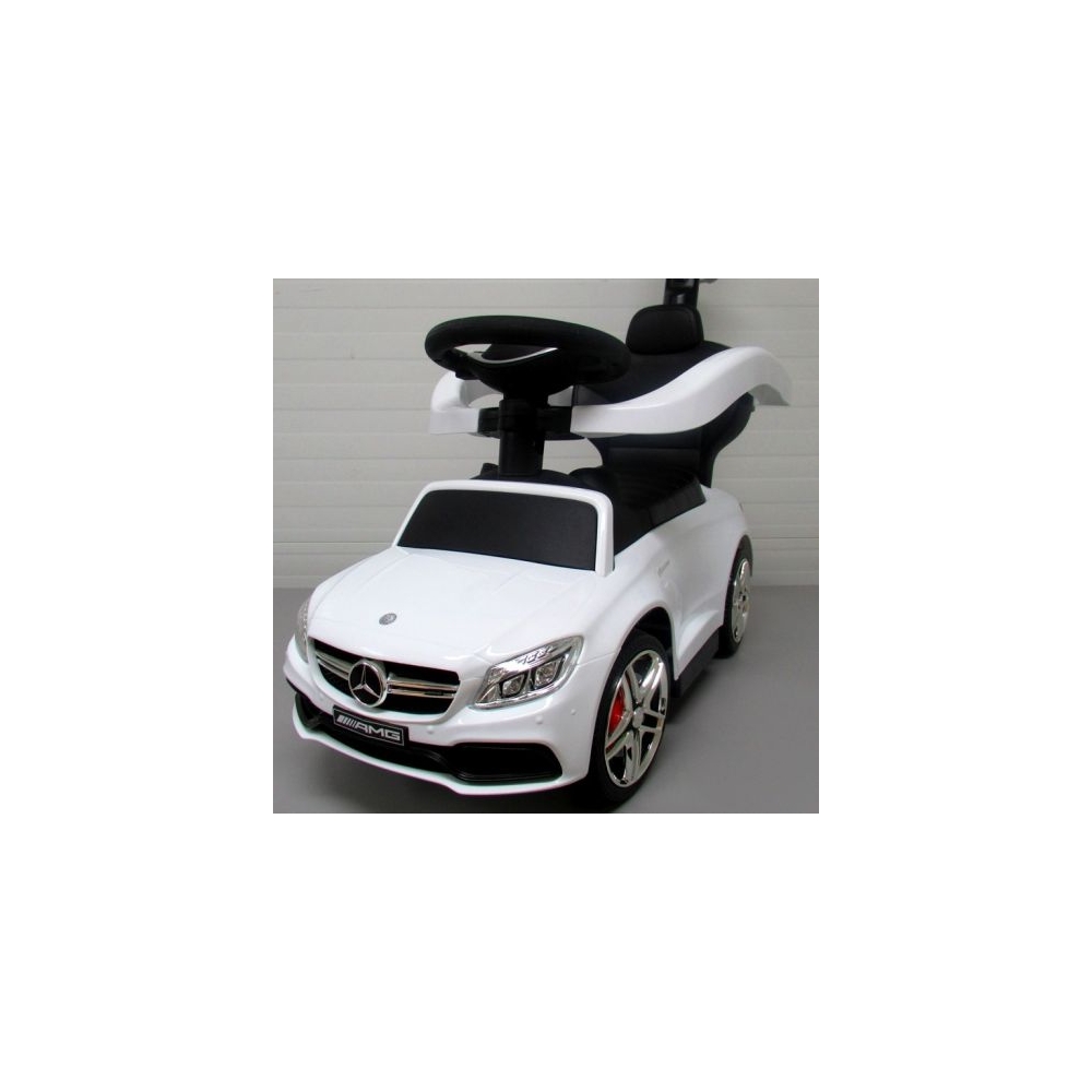 Paspiriama mašinėlė Mercedes AMG C63 su muzika, balta-Judėjimui, Paspiriamosios mašinėlės ir jų priedai, Paspiriamos mašinėlės-e
