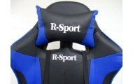 K3 R-Sport žaidimų kėdė MĖLYNA-JUODA žaidėjams + masažuoklis-Vaiko kambariui, Staliukai ir kėdės-e-vaikas