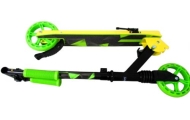 Didelis paspirtukas H10 ŽALIA-JUODAS Sulankstomas R-Sport, 145 mm ratai, iki 100 kg-Judėjimui, Paspirtukai vaikams-e-vaikas
