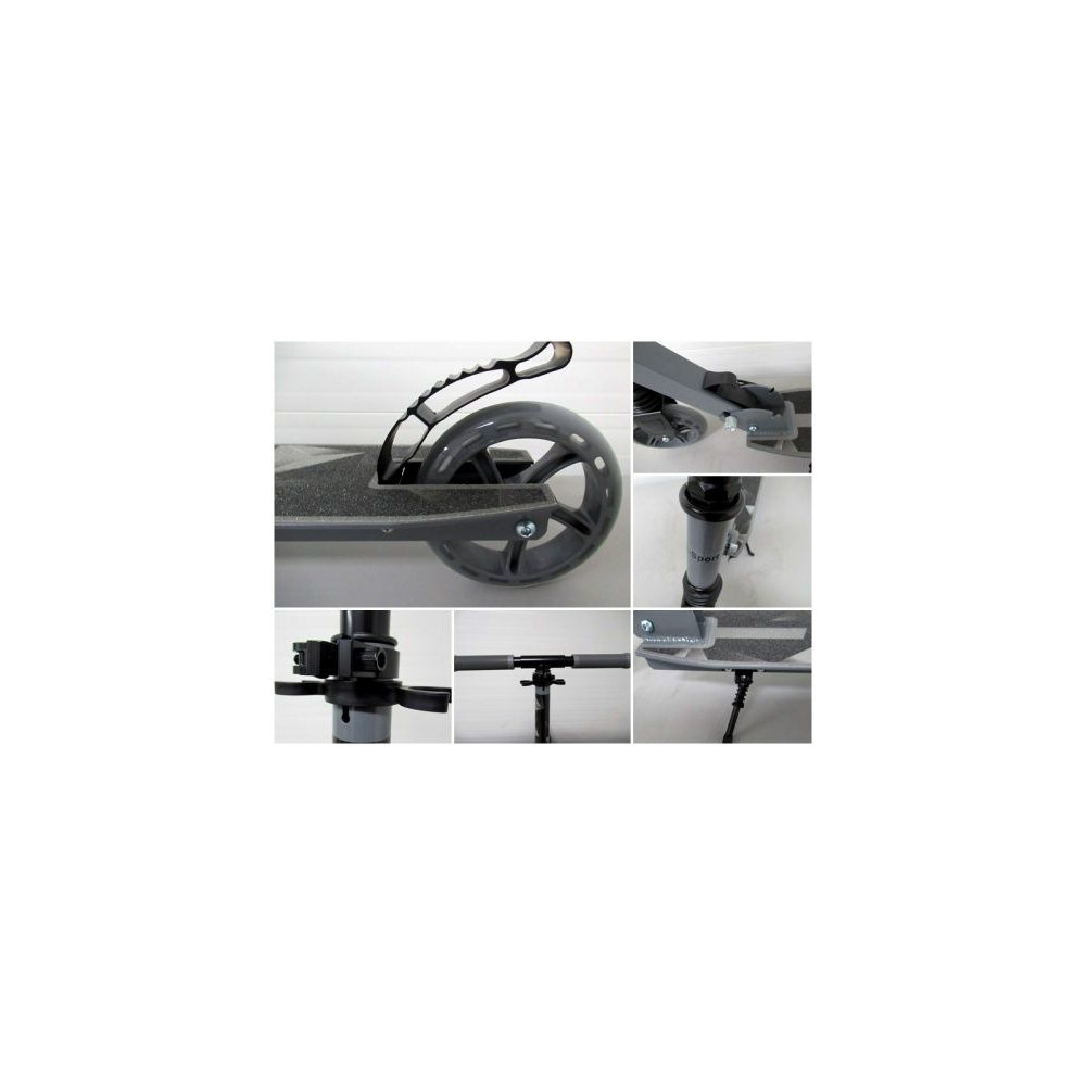 Didelis sulankstomas paspirtukas H10, juodos spalvos, „R-Sport“, 145 mm ratai, iki 100 kg-Judėjimui, Paspirtukai vaikams-e-vaika