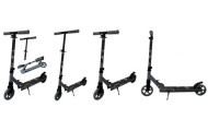 Didelis sulankstomas paspirtukas H10, juodos spalvos, „R-Sport“, 145 mm ratai, iki 100 kg-Judėjimui, Paspirtukai vaikams-e-vaika