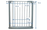 SAUGOS VARTELIAI S0, pilkos spalvos, skirti laiptams, durims 79–83,5 cm, atraminiai-Priežiūrai, Apsaugos, Apsauginiai varteliai 