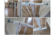 SAUGOS VARTELIAI S1, BALTI, skirti laiptams, durims 79–94 cm, atraminiai-Priežiūrai, Apsaugos, Apsauginiai varteliai vaikams-e-v