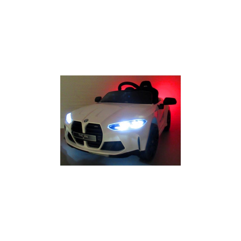 BMW m4 BIAŁY Auto na akumulator EVA Skóra pilot Akumulator litowo-jonowy