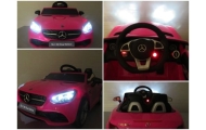 Mercedes SLC 300 różowy Piankowe Koła Eva, miękki fotelik Licencja Akumulator litowo-jonowy