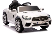 Mercedes SL500 biały  Piankowe Koła Eva, miękki fotelik Licencja Akumulator litowo-jonowy