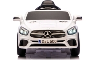 Mercedes SL500 biały  Piankowe Koła Eva, miękki fotelik Licencja Akumulator litowo-jonowy