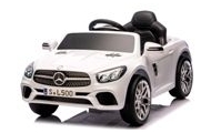 Mercedes SL500 biały  Piankowe Koła Eva, miękki fotelik Licencja Akumulator litowo-jonowy