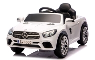 Mercedes SL500 biały  Piankowe Koła Eva, miękki fotelik Licencja Akumulator litowo-jonowy