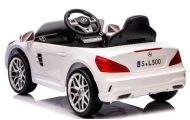 Mercedes SL500 biały  Piankowe Koła Eva, miękki fotelik Licencja Akumulator litowo-jonowy