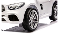 Mercedes SL500 biały  Piankowe Koła Eva, miękki fotelik Licencja Akumulator litowo-jonowy