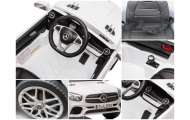 Mercedes SL500 biały  Piankowe Koła Eva, miękki fotelik Licencja Akumulator litowo-jonowy