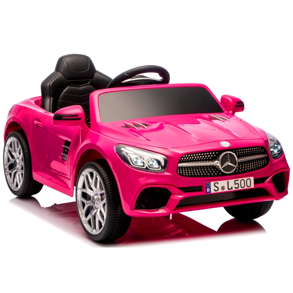 Mercedes SL500 różowy Piankowe Koła Eva, miękki fotelik Licencja Akumulator litowo-jonowy