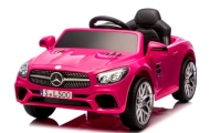 Mercedes SL500 różowy Piankowe Koła Eva, miękki fotelik Licencja Akumulator litowo-jonowy